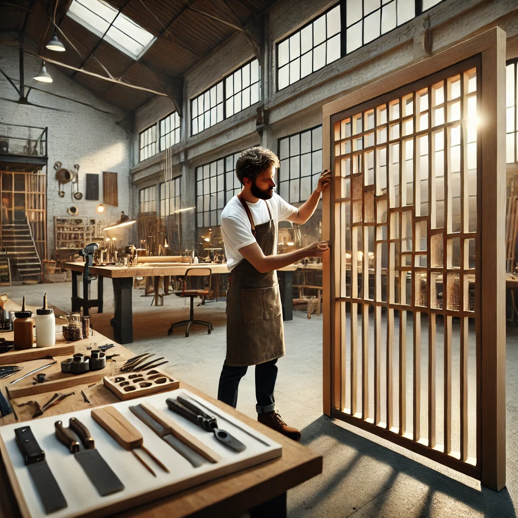 Artisan working on a decorative gate
